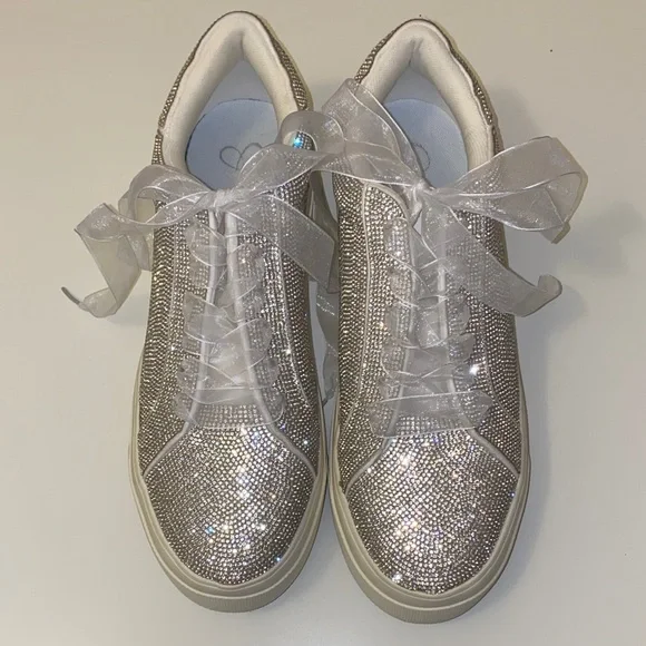 Jessica Simpson Women’s Cherello Platform Rhinestone Sneakers Size 10 - Picture 1 of 8